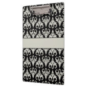 派手なきらめく銀製のグリッターのダマスク織 クリップボード (左)