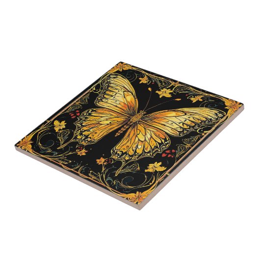 派手なアールデコ新しいバタフライセラミックタイル タイル (側面)