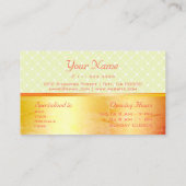 派手なイエローオレンジグラデーション大理石パターントレンディー 名刺 (裏面)