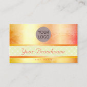派手なイエローオレンジグラデーション大理石パターントレンディー 名刺 (正面)