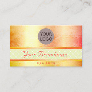 派手なイエローオレンジグラデーション大理石パターントレンディー 名刺