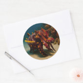 派手なイカ ラウンドシール (封筒)