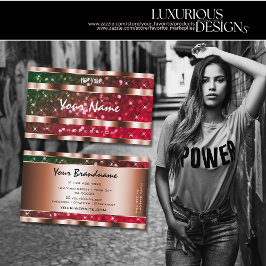 派手なグリーンピンクグリッタースターバラ金ゴールドクリエイティブ 名刺