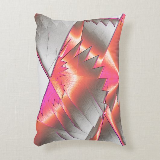 派手なサーモンまたは桃、非常に粗いデジタル化 アクセントクッション (正面(垂直))