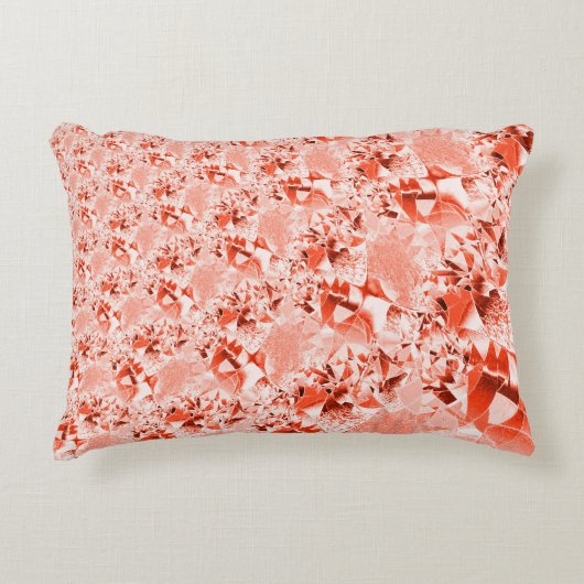 派手なサーモンを赤に変え、明るくねじれた アクセントクッション (正面)