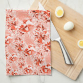 派手なサーモンを赤に変え、明るくねじれた キッチンタオル (四つ折り)