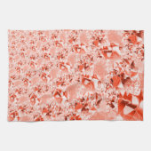派手なサーモンを赤に変え、明るくねじれた キッチンタオル (横)