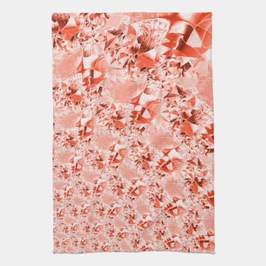 派手なサーモンを赤に変え、明るくねじれた キッチンタオル (縦)