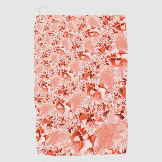 派手なサーモンを赤に変え、明るくねじれた ゴルフタオル (正面)