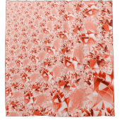 派手なサーモンを赤に変え、明るくねじれた シャワーカーテン (正面)