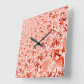 派手なサーモンを赤に変え、明るくねじれた スクエア壁時計 (傾斜)