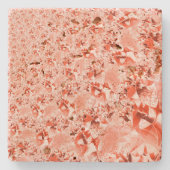 派手なサーモンを赤に変え、明るくねじれた ストーンコースター (正面)