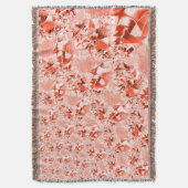 派手なサーモンを赤に変え、明るくねじれた スローブランケット (正面縦)