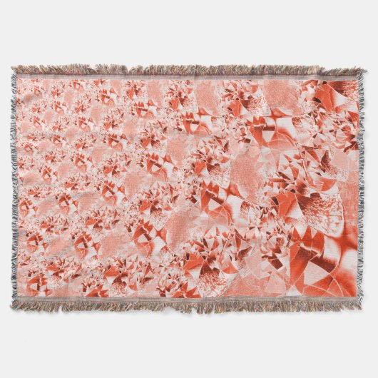 派手なサーモンを赤に変え、明るくねじれた スローブランケット (正面)