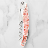 派手なサーモンを赤に変え、明るくねじれた ソムリエナイフ (正面)