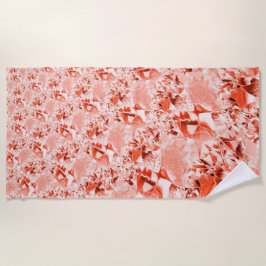 派手なサーモンを赤に変え、明るくねじれた ビーチタオル