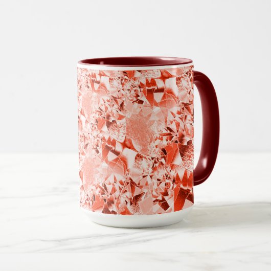 派手なサーモンを赤に変え、明るくねじれた マグカップ (正面右)