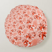 派手なサーモンを赤に変え、明るくねじれた ラウンドクッション (正面)