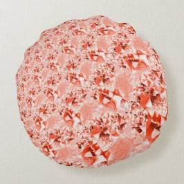 派手なサーモンを赤に変え、明るくねじれた ラウンドクッション