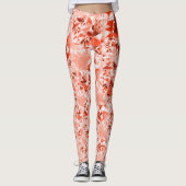 派手なサーモンを赤に変え、明るくねじれた レギンス (正面)