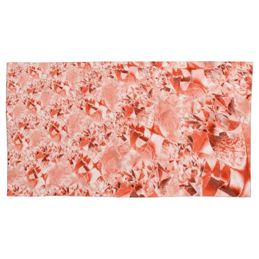 派手なサーモンを赤に変え、明るくねじれた 枕カバー (正面左)