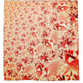 派手なサーモン色からコーラル色への鮮やかでねじれた表現 シャワーカーテン (正面)