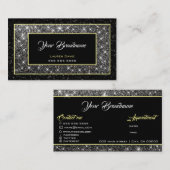 派手なシルバーグリッターソーシャルメディアとアポイントメント 名刺 (正面/裏面)