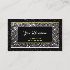 派手なシルバーグリッターソーシャルメディアとアポイントメント 名刺