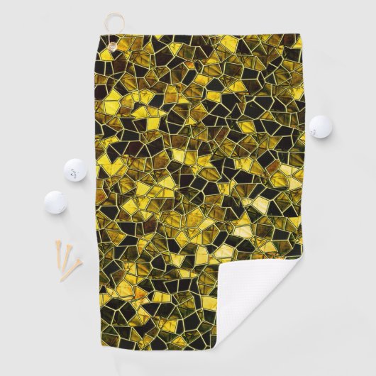 派手なステインを持つ暗い黄色モザイク ゴルフタオル (インサイチュ)