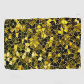 派手なステインを持つ暗い黄色モザイク ゴルフタオル (横)
