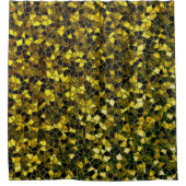 派手なステインを持つ暗い黄色モザイク シャワーカーテン (正面)