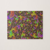 派手なスパイラルカラフル抽象芸術デジタルフラクタル ジグソーパズル (横)