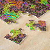 派手なスパイラルカラフル抽象芸術デジタルフラクタル ジグソーパズル (側面)