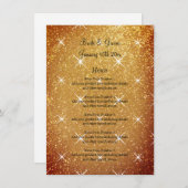 派手なスパークリー金ゴールドグリッターグラマ結婚ラス メニュー (正面/裏面)