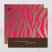 派手なゼブラストライプ/完全カスタマイズ可能/DIYカラー 招待状 (正面/裏面)