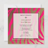 派手なゼブラストライプ/完全カスタマイズ可能/DIYカラー 招待状 (裏面)