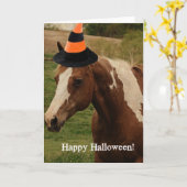 派手なハッピーハローウィン カード (黄色い花)