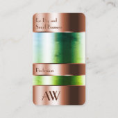 派手なバラ金ゴールドボックスガラス光学とモノグラム 名刺 (正面)