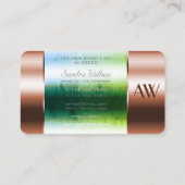 派手なバラ金ゴールドボックスガラス光学とモノグラム 名刺 (裏面)