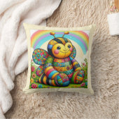 派手なパッチワークの花 クッション (ブランケット)