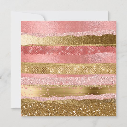 派手なピンクおよび金ゴールドの菓子16の誕生日の招待状 招待状 (裏面)