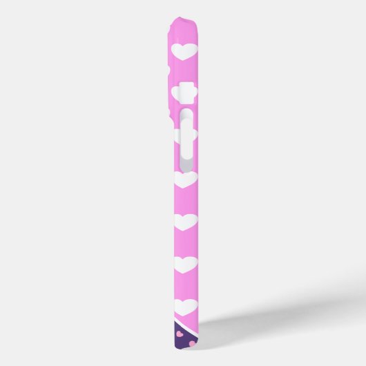 派手なピンクと紫のカスタムモノグラム Case-Mate iPhoneケース (裏面 / 左)