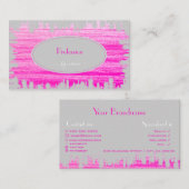 派手なピンクエレガントグレーのソーシャルメディアが注目を集める 名刺 (正面/裏面)