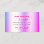 派手なピンクパープルホログラフィックデザイントレンディー爪、 ネイル 名刺 (裏面)