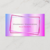 派手なピンクパープルホログラフィックデザイントレンディー爪、 ネイル 名刺 (正面)