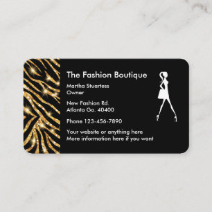 派手なファッションのブティックのデザイン 名刺