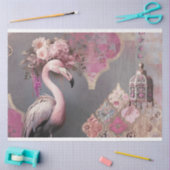 派手なフラミンゴフローラとアラベスクなランタン 薄葉紙 (クラフト)