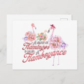 派手なフラミンゴ付きポストカード ポストカード (正面/裏面)