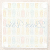 派手なフリップフロップ ガラスコースター (裏面)