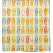 派手なフリップフロップ シャワーカーテン (正面)